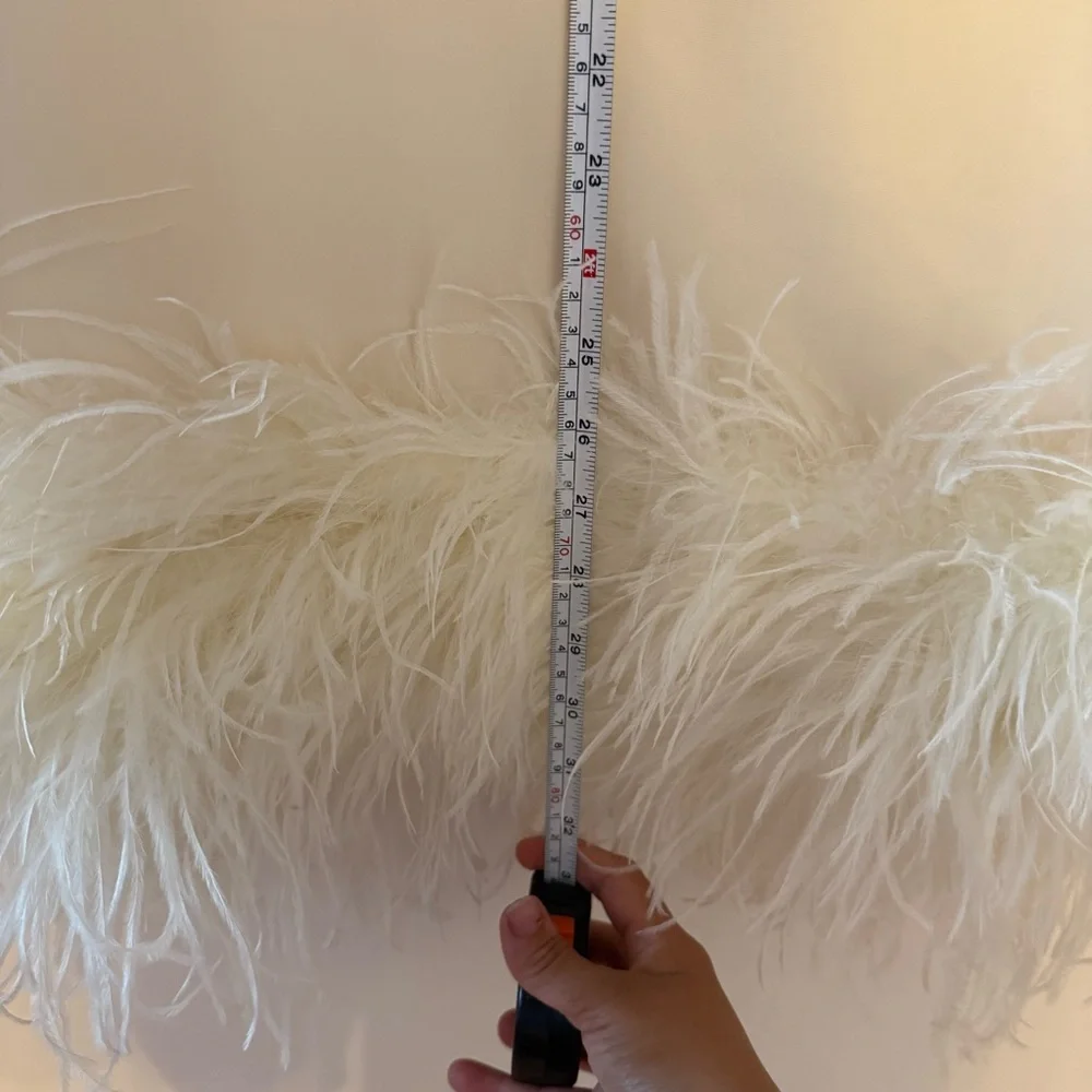 Ronny Kobo Fallen Feathered-Hem Mini Dress – Ivory (XS) - Picture 11 of 12